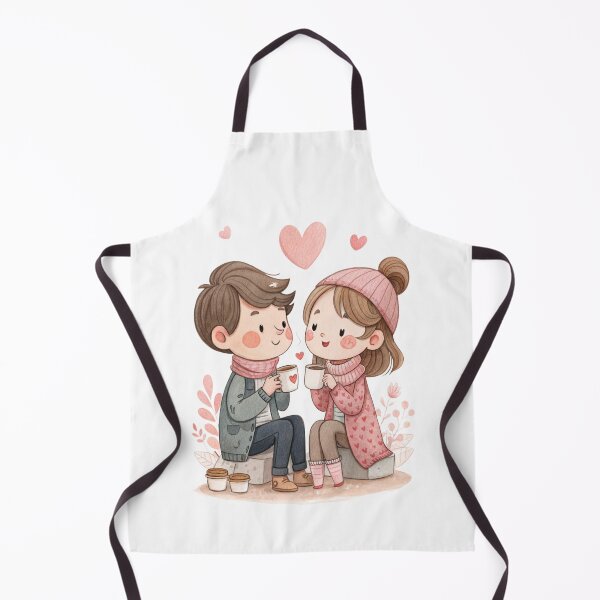 Item preview, Adorable Couple Drinking Coffee Romantic Cute Valentine Design designed and sold by Lulunza.
