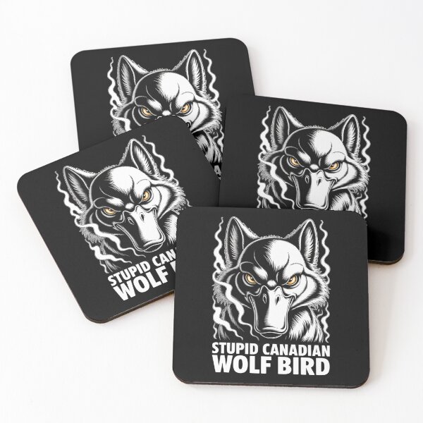 Item preview, Stupid Canadian Wolf Bird - Intense Smoky Portrait Hybrid Design designed and sold by DarylWelsh2024.