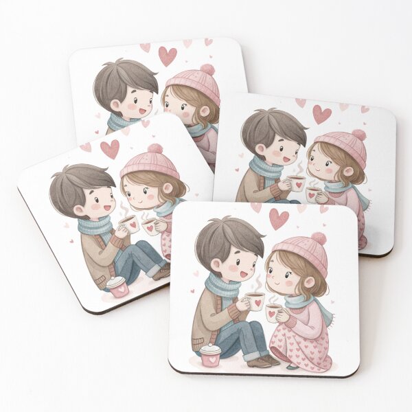 Item preview, Sweet Coffee Date Couple Cute Love Illustration Valentine Gift designed and sold by Lulunza.