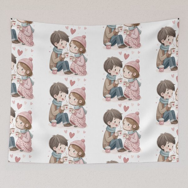 Item preview, Sweet Coffee Date Couple Cute Love Illustration Valentine Gift designed and sold by Lulunza.