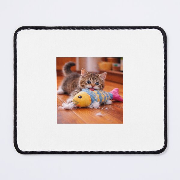 Item preview, Kitten vs Plush Fish Toy designed and sold by LovelyCatGalaxy.