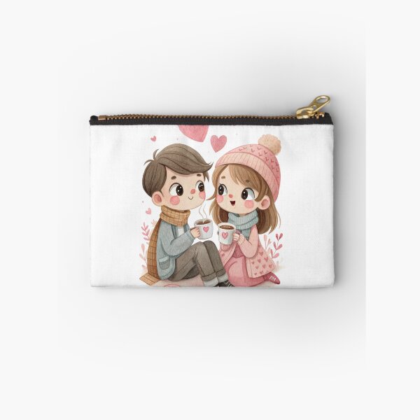 Item preview, Romantic Winter Coffee Couple Cute Kawaii Love Artwork designed and sold by Lulunza.