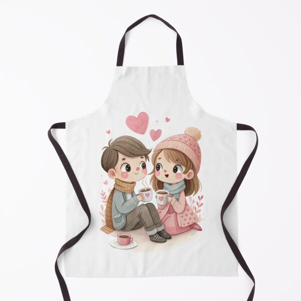 Item preview, Romantic Winter Coffee Couple Cute Kawaii Love Artwork designed and sold by Lulunza.