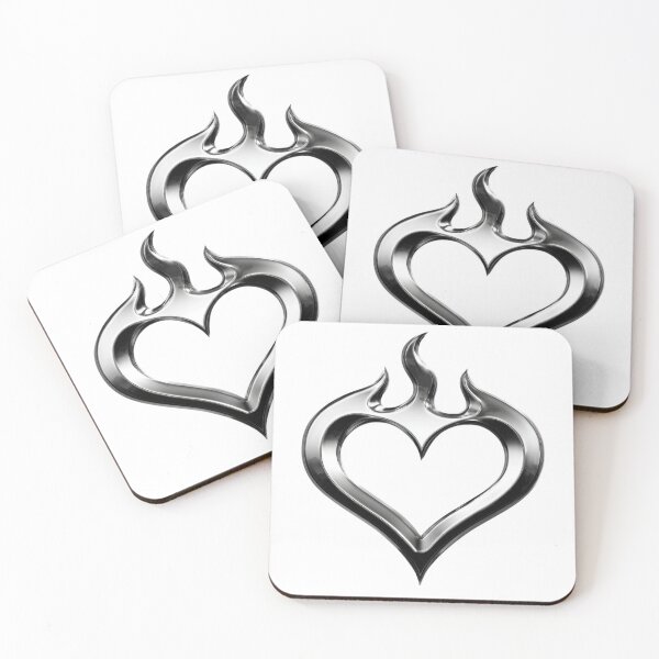 Item preview, Metallic Flaming Heart Cybercore Valentine's Day Romance designed and sold by BigStar-Cart.