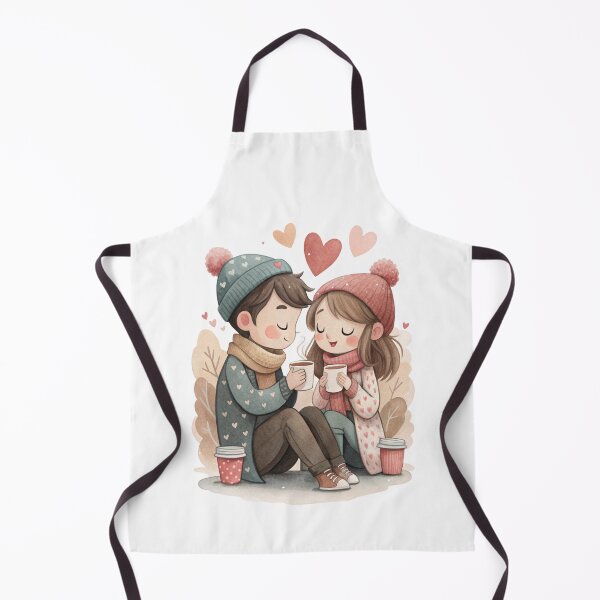 Item preview, Cute Lovers With Coffee Valentine Cozy Couple Illustration designed and sold by Lulunza.
