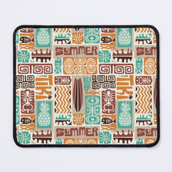 Item preview, Retro Hawaii Tropical Tiki Tapa Print designed and sold by RetroMaggie.