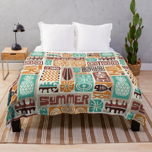 Item preview, Retro Hawaii Tropical Tiki Tapa Print designed and sold by RetroMaggie.