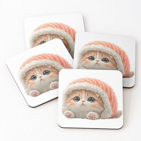 Item preview, Salmon Nigiri Cat Costume Illustration designed and sold by Beachy Beasts.