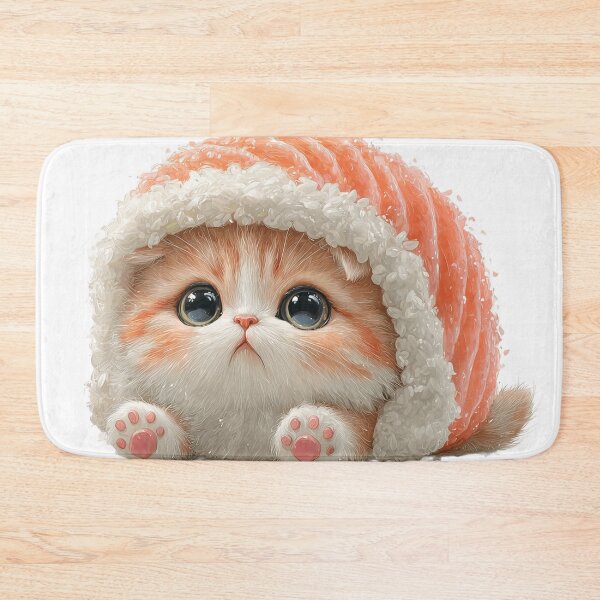 Item preview, Salmon Nigiri Cat Costume Illustration designed and sold by Beachy Beasts.