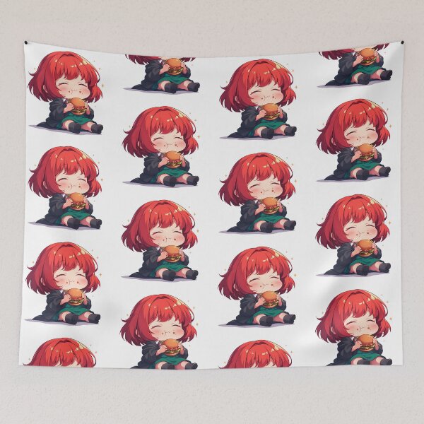 Item preview, Chise Hatori Ancient Magus Bride Chibi Burger Smile designed and sold by mildaclairmo.