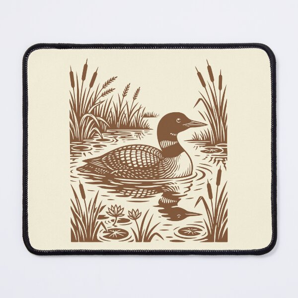 Item preview, Common Loon Swamp Folk Art Retro Birdwatching designed and sold by Y-Vibes.