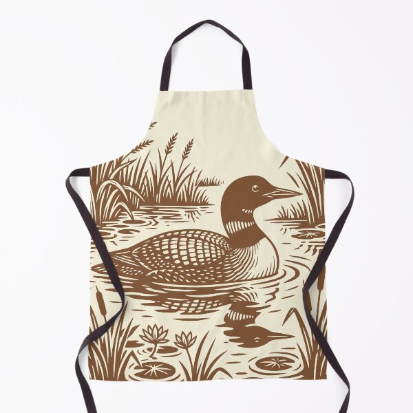 Item preview, Common Loon Swamp Folk Art Retro Birdwatching designed and sold by Y-Vibes.