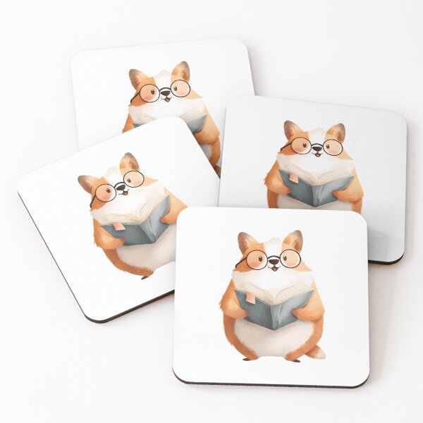 Item preview, Bookworm Corgi With Big Glasses designed and sold by Beachy Beasts.