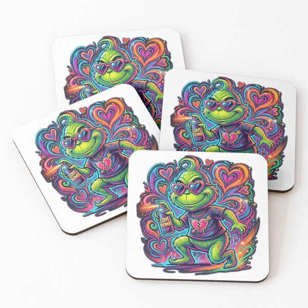 Item preview, Baby Grinch Love Bomb Valentine designed and sold by JaaGo PopLab.