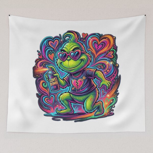 Item preview, Baby Grinch Love Bomb Valentine designed and sold by JaaGo PopLab.