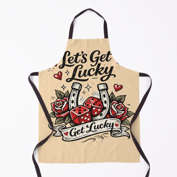 Item preview, Let’s Get Lucky Valentine Tattoo Style – Retro Dice & Horseshoe – Black & Red AI Art designed and sold by Cleora Visuals.