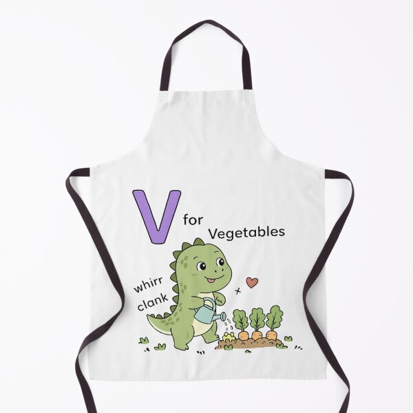 Item preview, V for Vegetables – Cute Dinosaur Watering Garden  Alphabet Kids Art designed and sold by MeeraArts&Crafts.