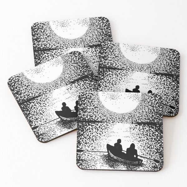 Item preview, Moon sea landscape black and white  designed and sold by Natart1004.