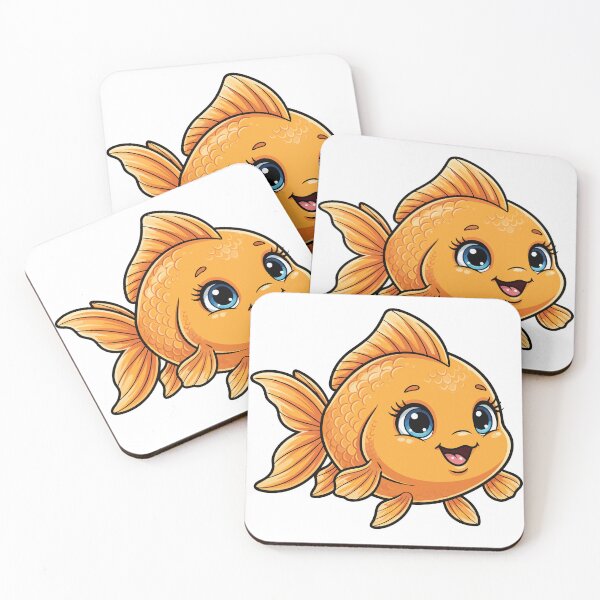 Item preview, Cute Cartoon Goldfish Illustration – Kawaii Happy Fish Art designed and sold by Royalsticker.