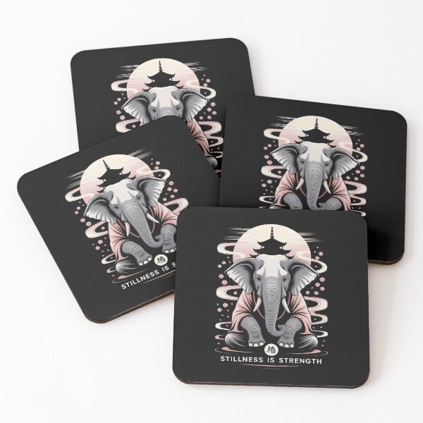 Item preview, Stillness Is Strength Zen Elephant Monk Japanese Otaku Art designed and sold by SplashTastic.