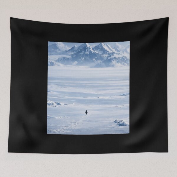 Item preview, Lonely Penguin in Arctic Landscape – Minimal Winter Nature Art designed and sold by QuirkLabs.