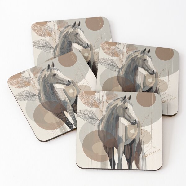 Item preview, Abstract Horse with boho Geometric Shapes designed and sold by lautir.