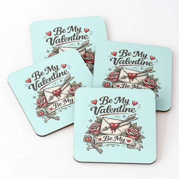 Item preview, Be My Valentine Retro Love Letter Tattoo Style – Black & Red Line Art (AI Art) designed and sold by Cleora Visuals.