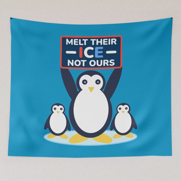 Item preview, Penguin Ice Protest Humor designed and sold by Shape Snip Studio.