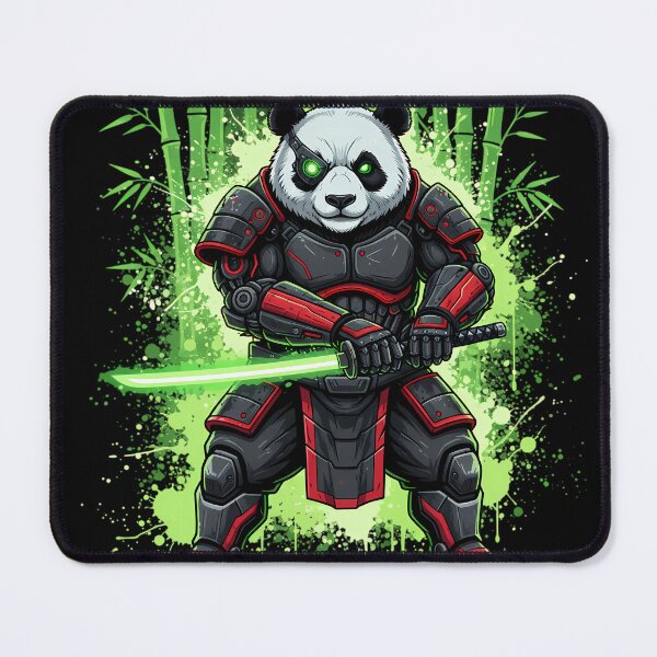 Item preview, Cyber Samurai Panda - Neon Katana & Tech Armor designed and sold by ImpactVibe.