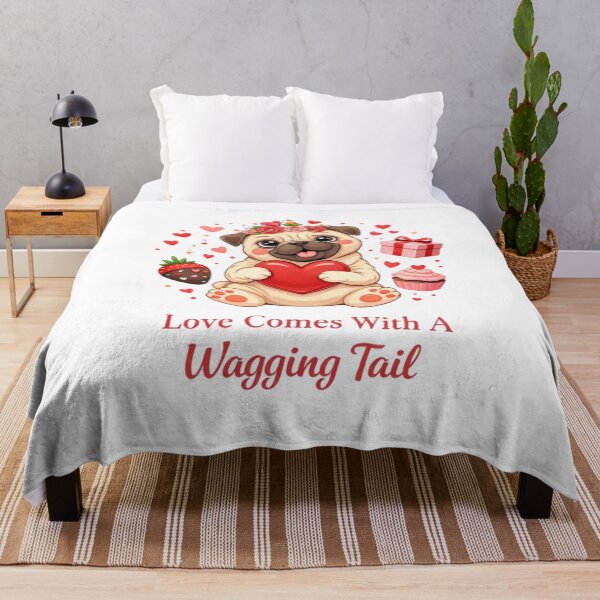 Item preview, Love Comes With A Wagging Tail – Cute Valentine Dog Illustration designed and sold by bilal sibgui.