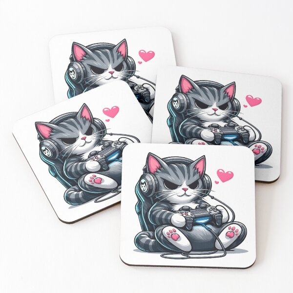 Item preview, Grumpy Gamer Cat in Gaming Chair – Funny Gamer Animal Cartoon designed and sold by ShimaiStore.