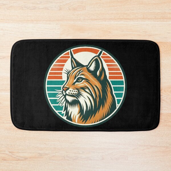 Item preview, Vintage Iberian Lynx - Retro Sunset Nature Badge designed and sold by GREENZ0NE.