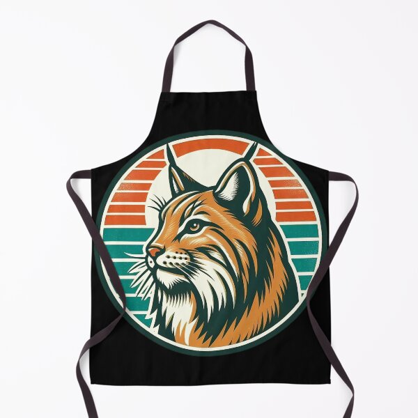 Item preview, Vintage Iberian Lynx - Retro Sunset Nature Badge designed and sold by GREENZ0NE.