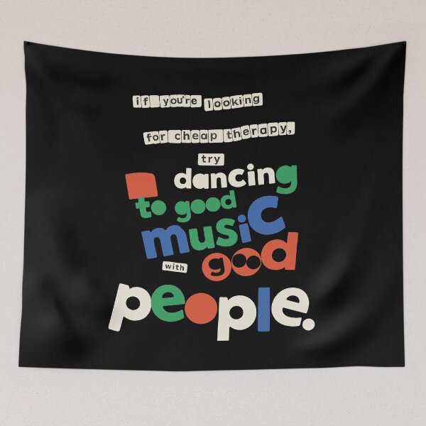 Item preview, Electronic Music DJ Quote Art – Dance Therapy Typography Print | Minimal Club Culture Poster designed and sold by paulo silveira.
