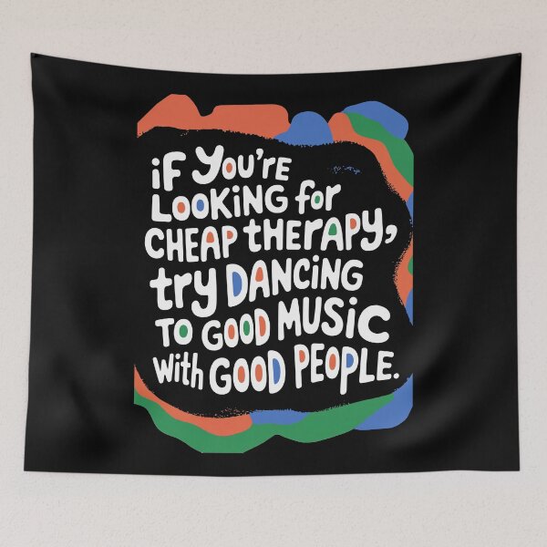 Item preview, Cheap Therapy Quote Art – DJ Dance Music Wall Print | Vintage Typewriter Typography designed and sold by paulo silveira.