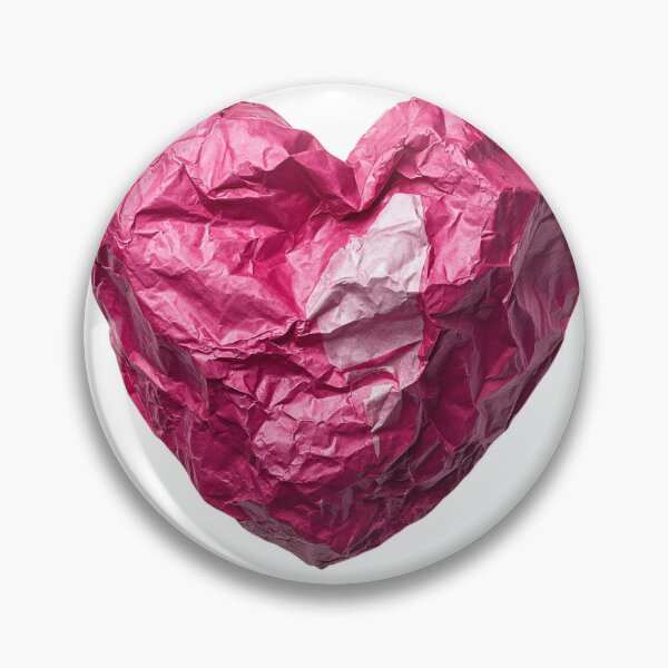 Item preview, Crumpled Pink Paper Heart Realistic Valentine Aesthetic designed and sold by BigStar-Cart.