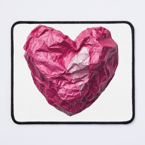 Item preview, Crumpled Pink Paper Heart Realistic Valentine Aesthetic designed and sold by BigStar-Cart.