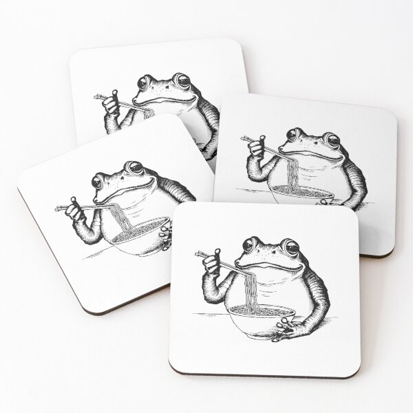 Item preview, Kawaii Cute Frog Eating Ramen Japanese Noodles Anime Lovers designed and sold by SOUFIANE1991.
