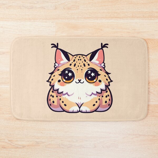 Item preview, Kawaii Iberian Lynx - Adorable Baby Feline with Big Eyes designed and sold by GREENZ0NE.