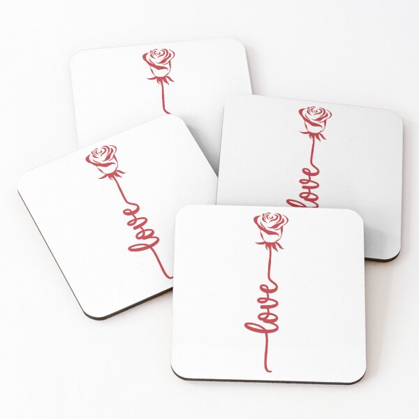 Item preview, Minimal Red Rose Line Art with Love Script Design designed and sold by tamoora.