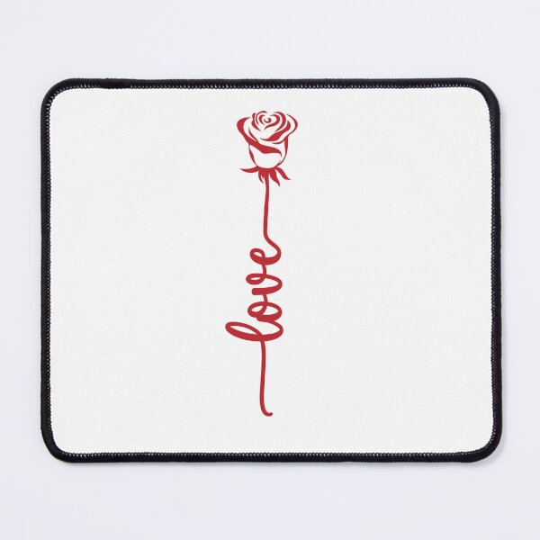 Item preview, Minimal Red Rose Line Art with Love Script Design designed and sold by tamoora.