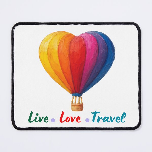 Item preview, Live Love Travel Hot Air Balloon Quote designed and sold by Inkworksbyshery.