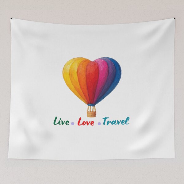 Item preview, Live Love Travel Hot Air Balloon Quote designed and sold by Inkworksbyshery.