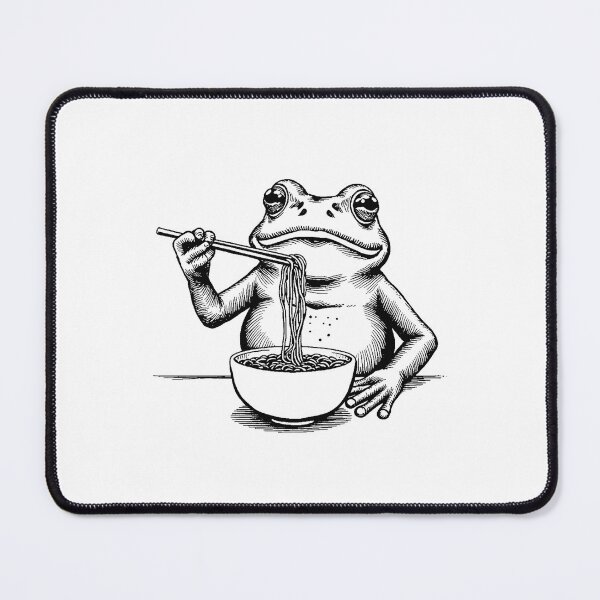 Item preview, Kawaii Cute Frog Eating Ramen Japanese Noodles Anime Lovers designed and sold by SOUFIANE1991.