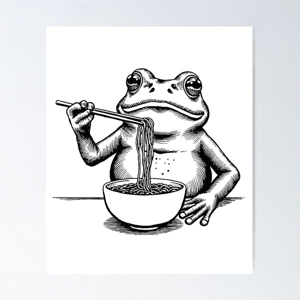 Item preview,  Kawaii Cute Frog Eating Ramen Japanese Noodles Anime Lovers designed and sold by SOUFIANE1991.