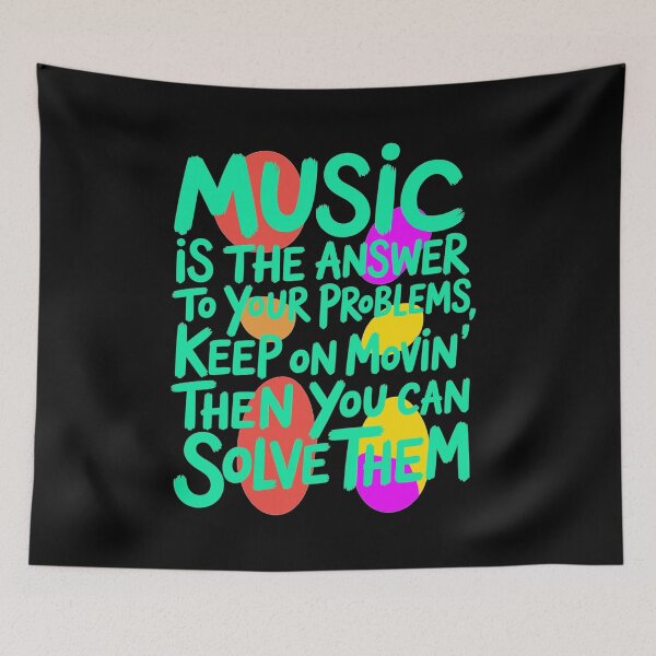 Item preview, Music Is the Answer – Inspirational Music Quote Art | Vintage Typography Wall Decor designed and sold by paulo silveira.
