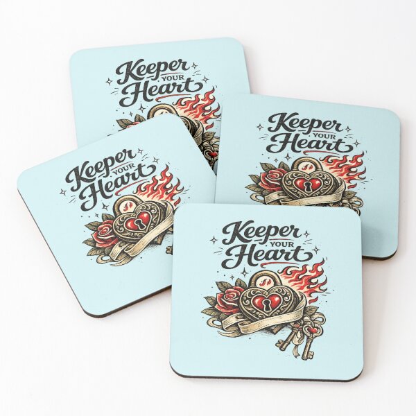 Item preview, Keeper of Your Heart – Retro Valentine Padlock & Key Tattoo Style AI Art designed and sold by Cleora Art .
