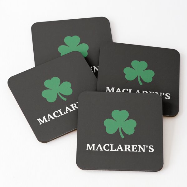 Item preview, MacLaren's Pub Shamrock Logo Black Background Art designed and sold by DGtaLrtcom.
