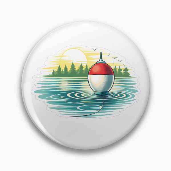 Item preview, Fishing Bobber on Calm Lake – Minimalist Angler Nature Design designed and sold by SVALANART.