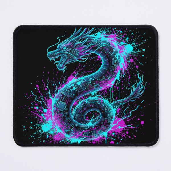 Item preview, Digital Dragon - Neon Pixel Storm & Data Flow designed and sold by ImpactVibe.